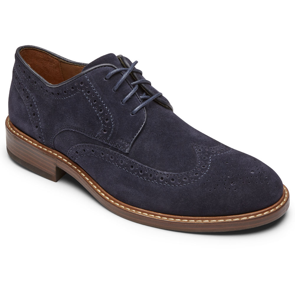 Rockport Mens Kenton Wingtip - Lace Up Navy - TCL574138